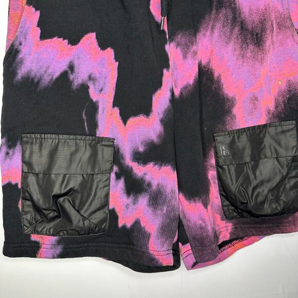 BLOOD BROTHER Black Pink Space Dye Men's Cotton Shorts Medium - Picture 5 of 11